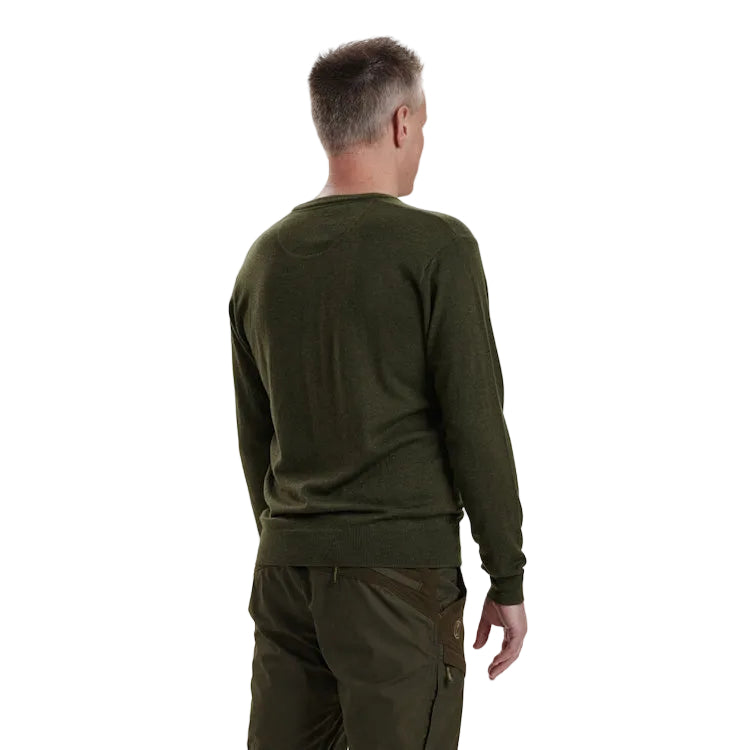 Deerhunter Kingston Knit with V-Neck - Green Melange