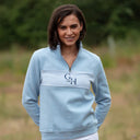 Gunner and Hound Ladies Houndstooth 1/4 Zip Sweater - Baby Blue