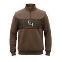 Gunner and Hound Unisex Tweed 1/4 Zip Sweater - Khaki