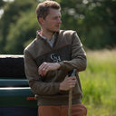 Gunner and Hound Unisex Tweed 1/4 Zip Sweater - Khaki