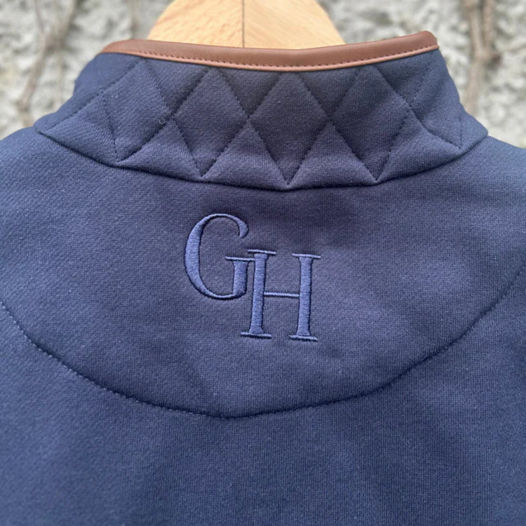 Gunner and Hound Unisex Tweed 1/4 Zip Sweater - Navy