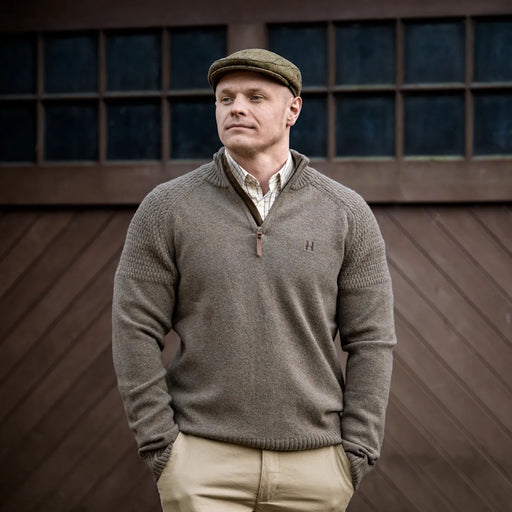Harkila Vincent Merino Half Zip Pullover - Dark Sand