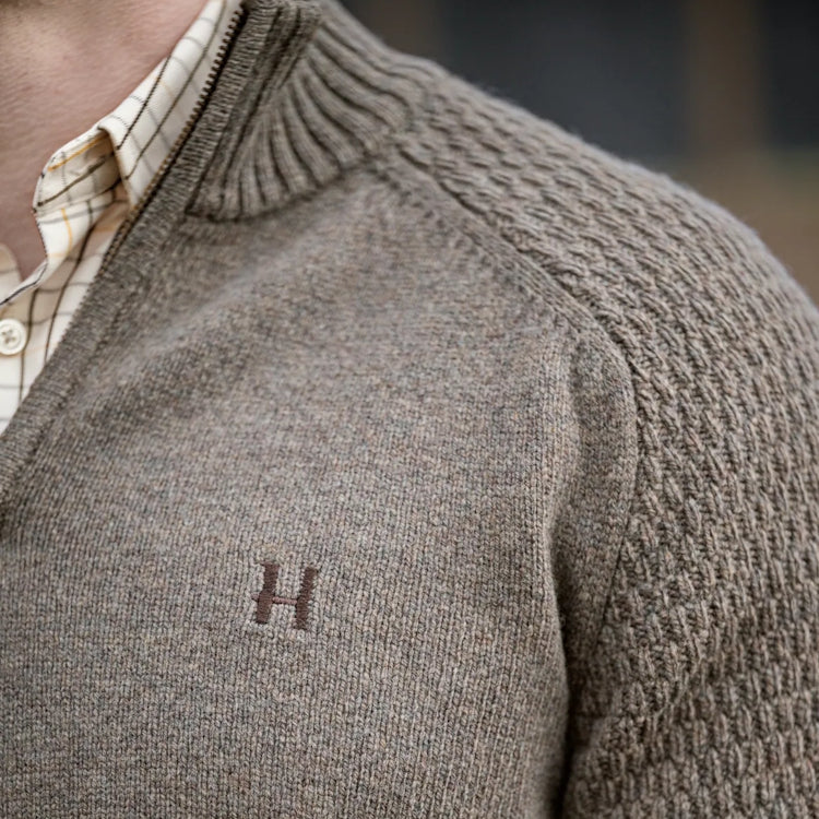 Harkila Vincent Merino Half Zip Pullover - Dark Sand