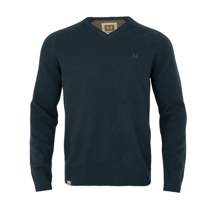 Harkila Vincent Merino V Neck Sweater - Dark Navy