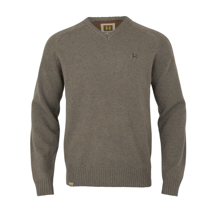 Harkila Vincent Merino V Neck Pullover - Dark Sand
