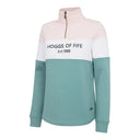 Hoggs of Fife Ladies Dumfries 1888 1/4 Zip Sweatshirt - Mineral Blue/Pink