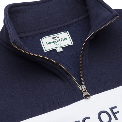 Hoggs of Fife Ladies Dumfries 1888 1/4 Zip Sweatshirt - Navy/White
