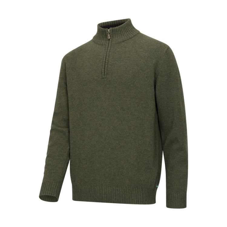 Hoggs of Fife Lothian II 1/4 Zip Pullover - Olive Marl