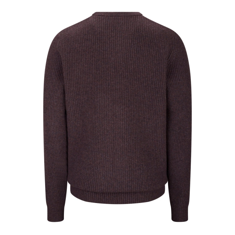 Hoggs Of Fife Borders Ribbed Knit Pullover - Redwood