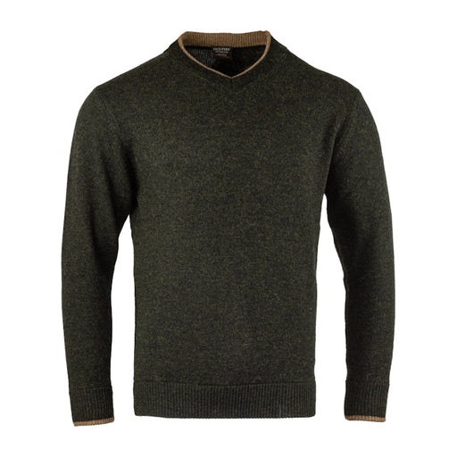 Jack Pyke Ashcombe V Neck 100% Lambswool Sweater - Dark Olive