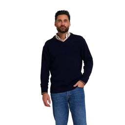 Jack Pyke Ashcombe V Neck 100% Lambswool Sweater - Navy