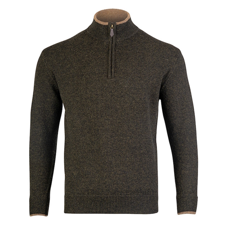 Jack Pyke Ashcombe Zip Neck Sweater - Dark Olive