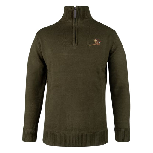 Jack Pyke Pheasant Zip Neck Pullover - Dark Olive