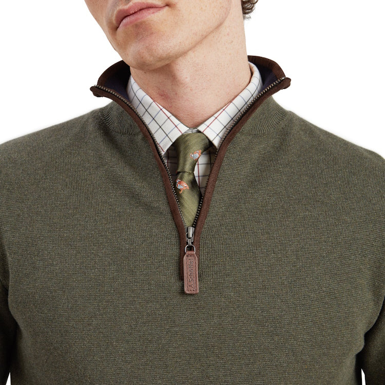 Schoffel Angus Aerobloc 1/4 Zip Jumper - Woodland