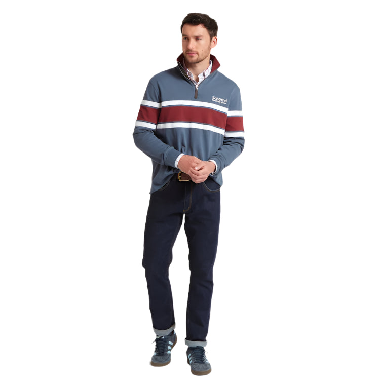 Schoffel Exmouth Heritage 1/4 Zip Sweatshirt - Oxford Navy