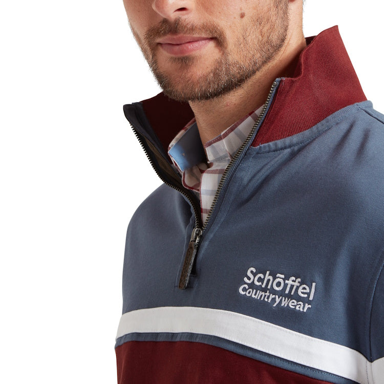 Schoffel Exmouth Heritage 1/4 Zip Sweatshirt - Oxford Navy