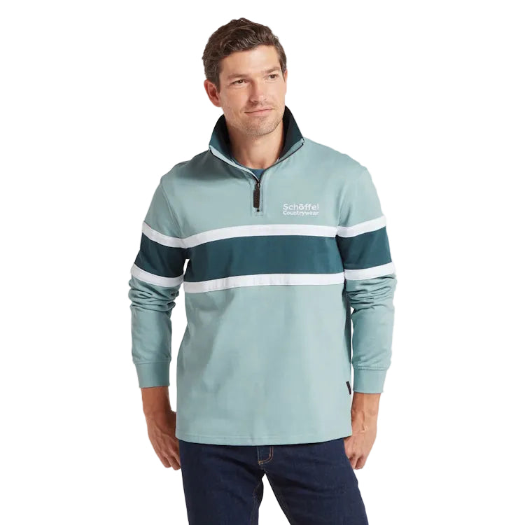 Schoffel Exmouth Heritage 1/4 Zip Sweatshirt - Powder Blue
