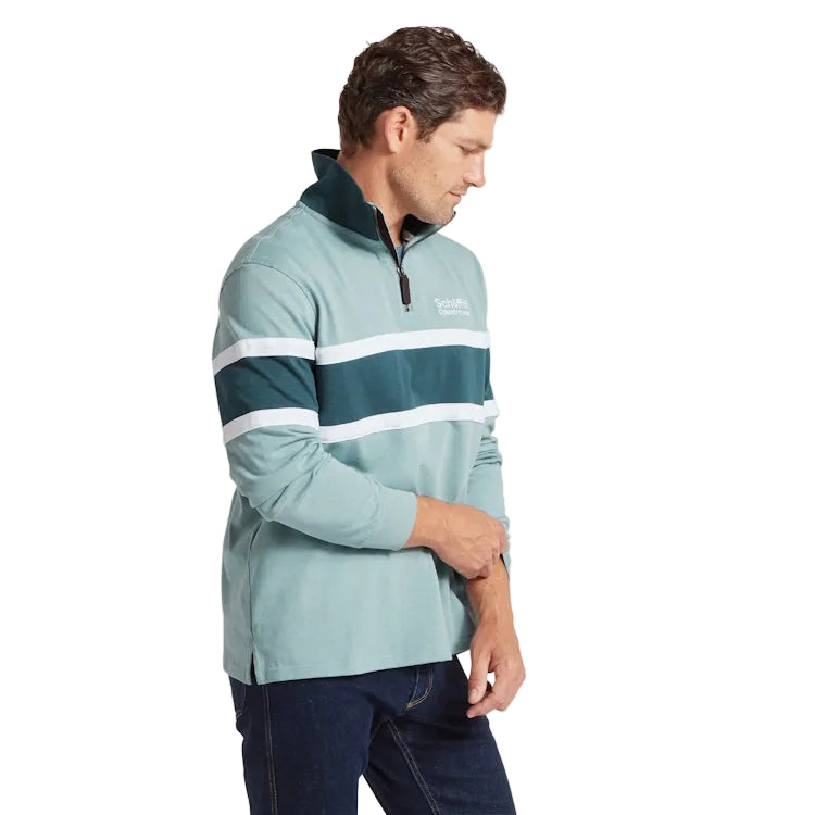 Schoffel Exmouth Heritage 1/4 Zip Sweatshirt - Powder Blue