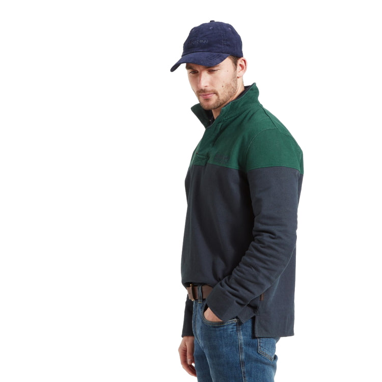 Schoffel Helford Heritage Sweatshirt - Navy/Pine Green