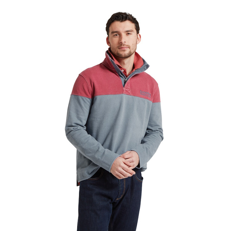 Schoffel Helford Heritage Sweatshirt - Slate Red/Dark Pigeon Blue