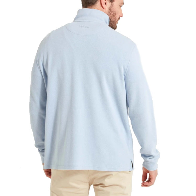 Schoffel Kingsbridge Cotton French Rib 1/4 Zip Sweater - Pale Blue