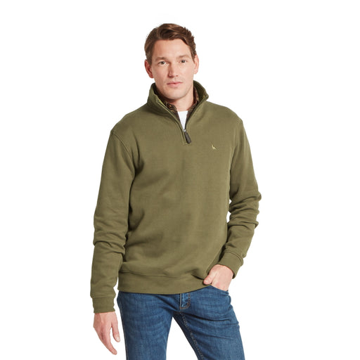Schoffel Kingsand 1/4 Zip Jumper - Dark Khaki Green