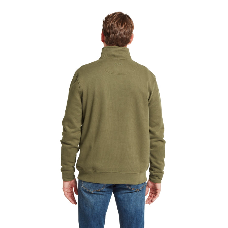 Schoffel Kingsand 1/4 Zip Jumper - Dark Khaki Green