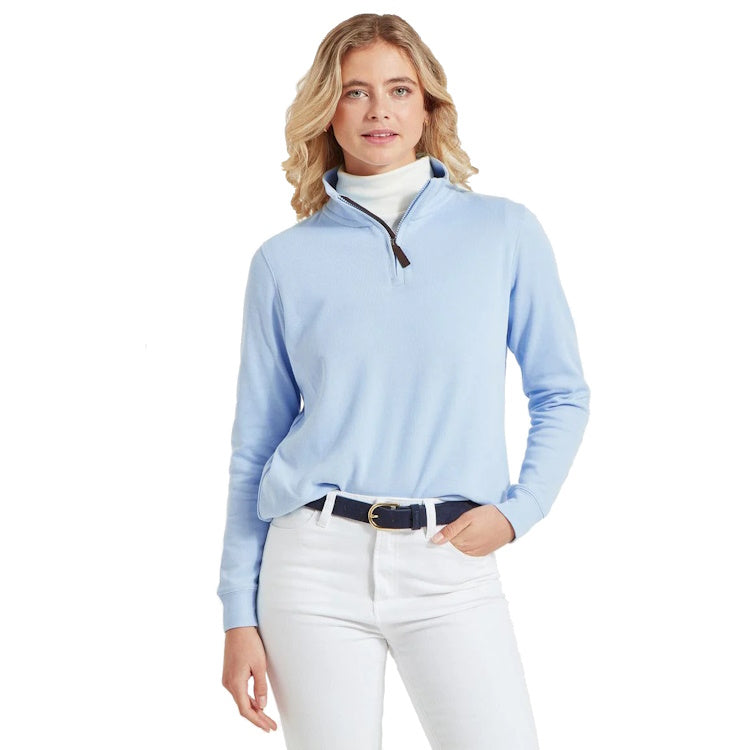 Schoffel Ladies Appletree Bay Sweater 1/4 Zip - Sky Blue