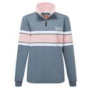 Schoffel Ladies Exmouth Heritage 1/4 Zip Sweater - Dark Pigeon Blue/Chalky Coral