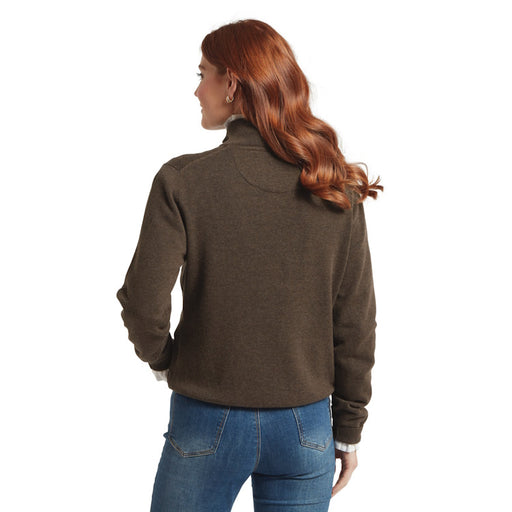 Schoffel Ladies Polperro Pima Cotton 1/4 Zip Sweater - Chocolate