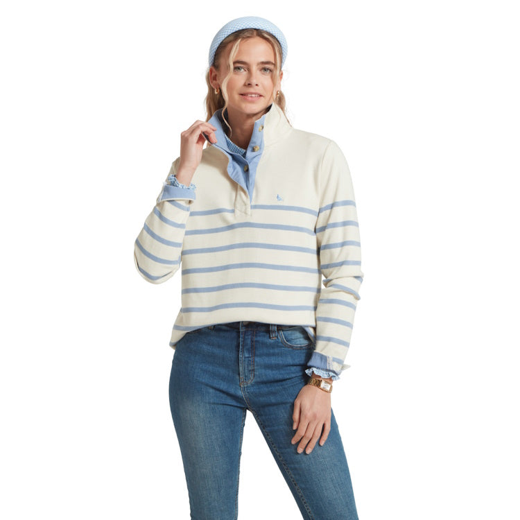 Schoffel Ladies Sandown Sweatshirt - Pale Stone Stripe