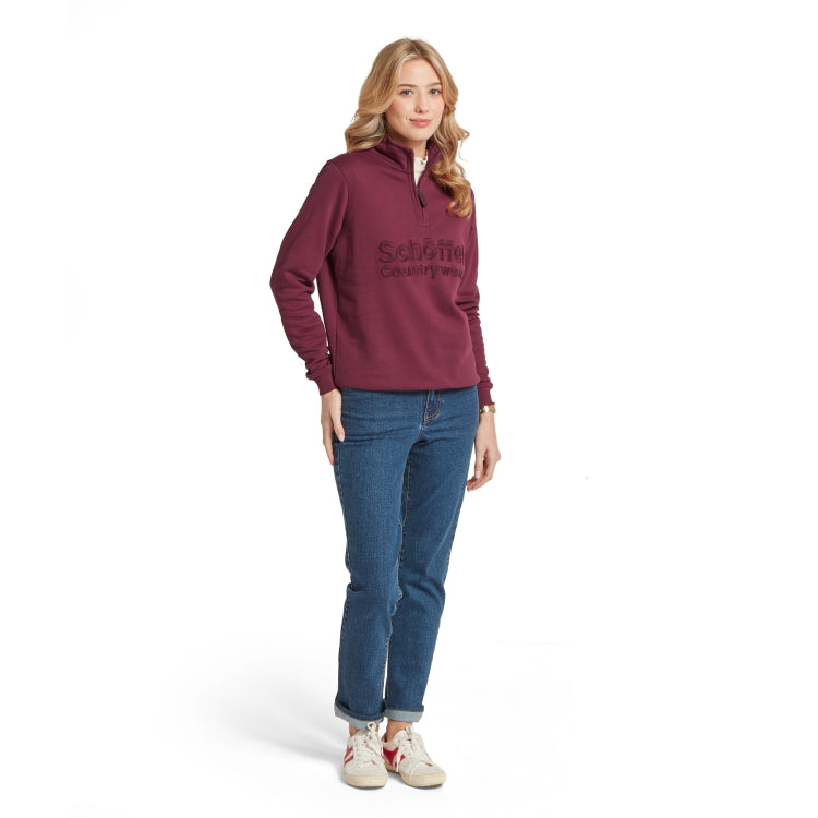 Schoffel Ladies St Issey Sweatshirt - Burgundy