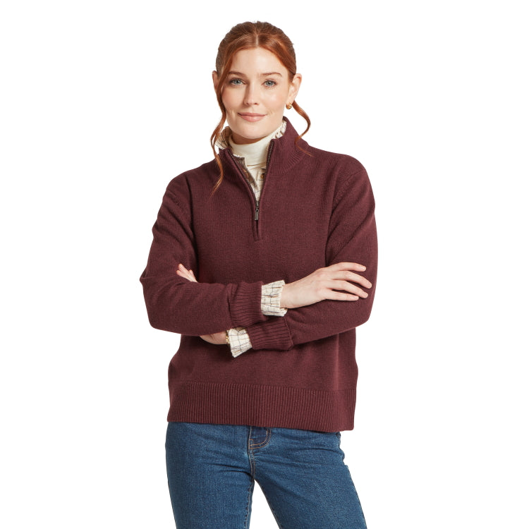 Schoffel Ladies Thoralby 1/4 Zip Jumper - Port