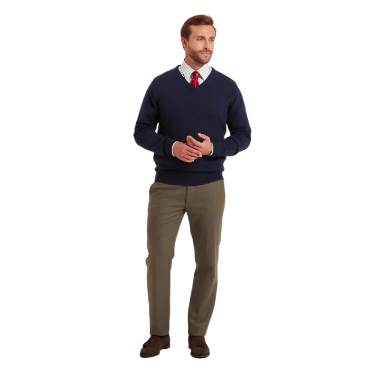 Schoffel Lewis Lambswool V Neck Jumper - Navy