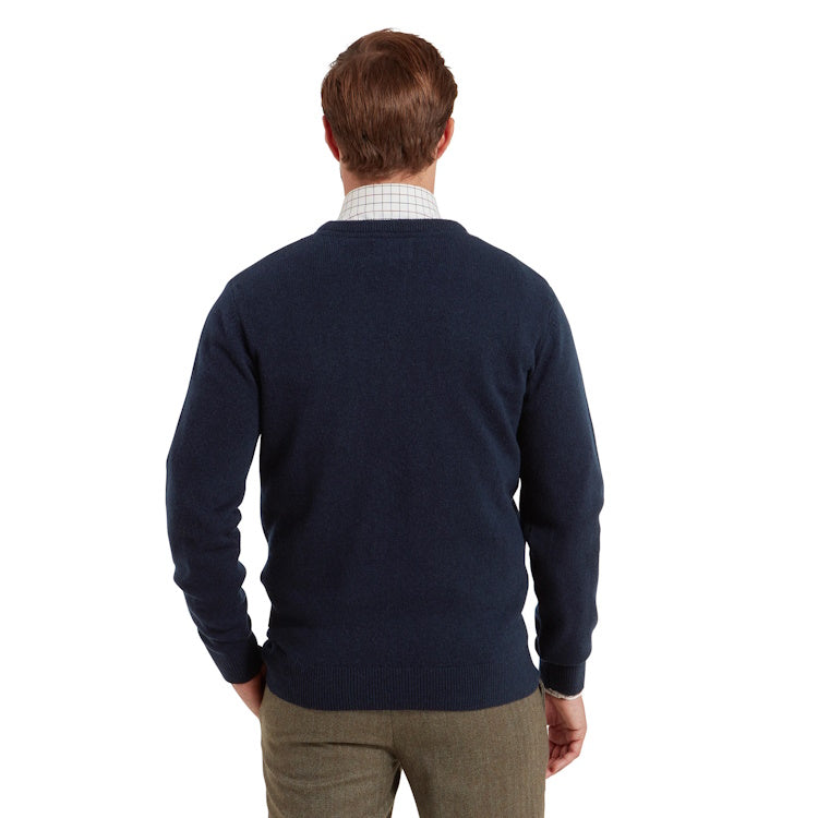 Schoffel Lewis Lambswool V Neck Jumper - Navy