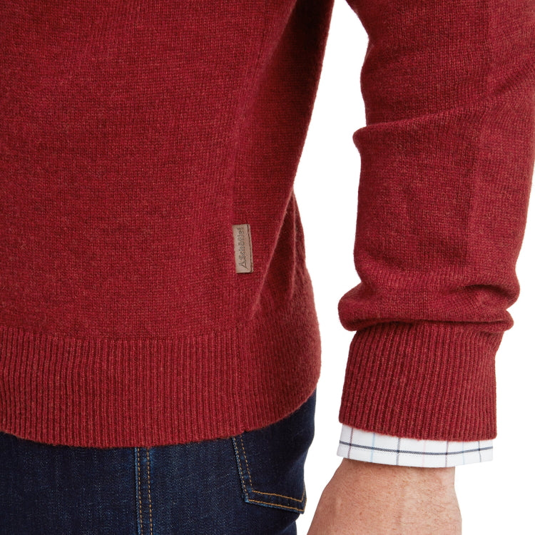 Schoffel Lewis Lambswool 1/4 Zip Jumper - Deep Red