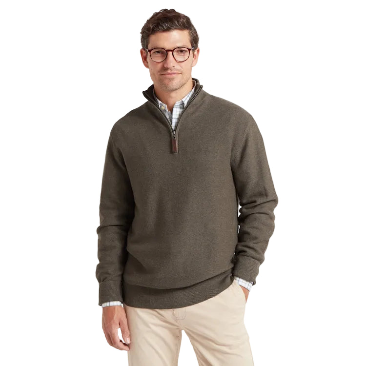 Schoffel Porthleven 1/4 Zip Jumper - Beetle Green