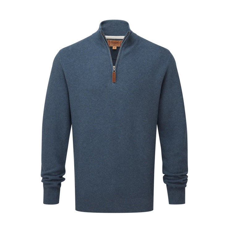 Schoffel Porthleven 1/4 Zip Jumper - Dark Pigeon Blue
