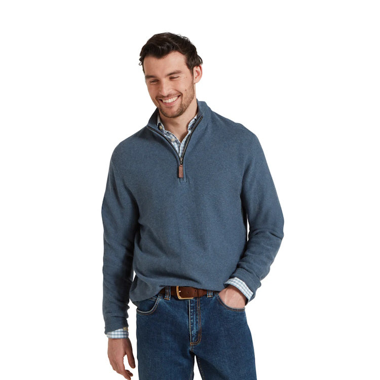 Schoffel Porthleven 1/4 Zip Jumper - Dark Pigeon Blue