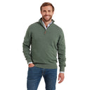 Schoffel Porthmeor Pima Cotton 1/4 Zip Jumper - Country Green