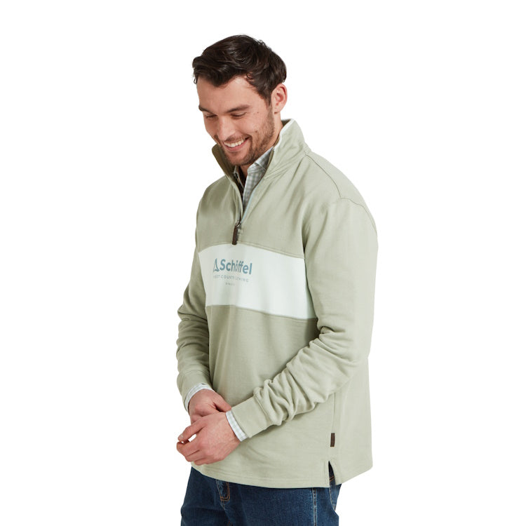 Schoffel Trencom 1/4 Zip Sweatshirt - Aqua Grey/Blue Water