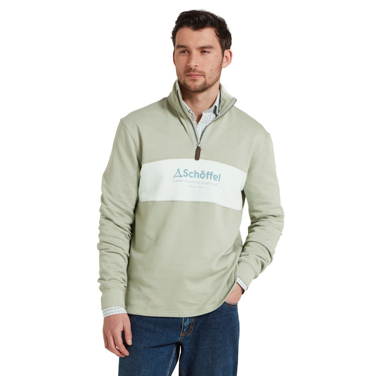Schoffel Trencom 1/4 Zip Sweatshirt - Aqua Grey/Blue Water