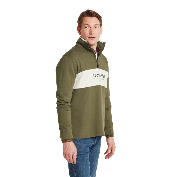 Schoffel Trencom 1/4 Zip Sweatshirt - Dark Khaki Green