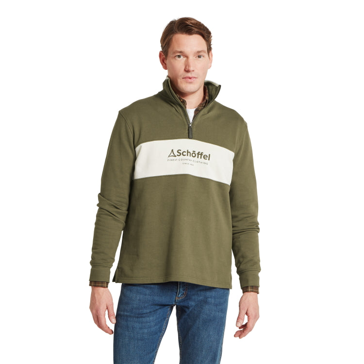 Schoffel Trencom 1/4 Zip Sweatshirt - Dark Khaki Green