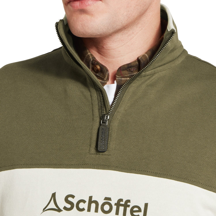 Schoffel Trencom 1/4 Zip Sweatshirt - Dark Khaki Green
