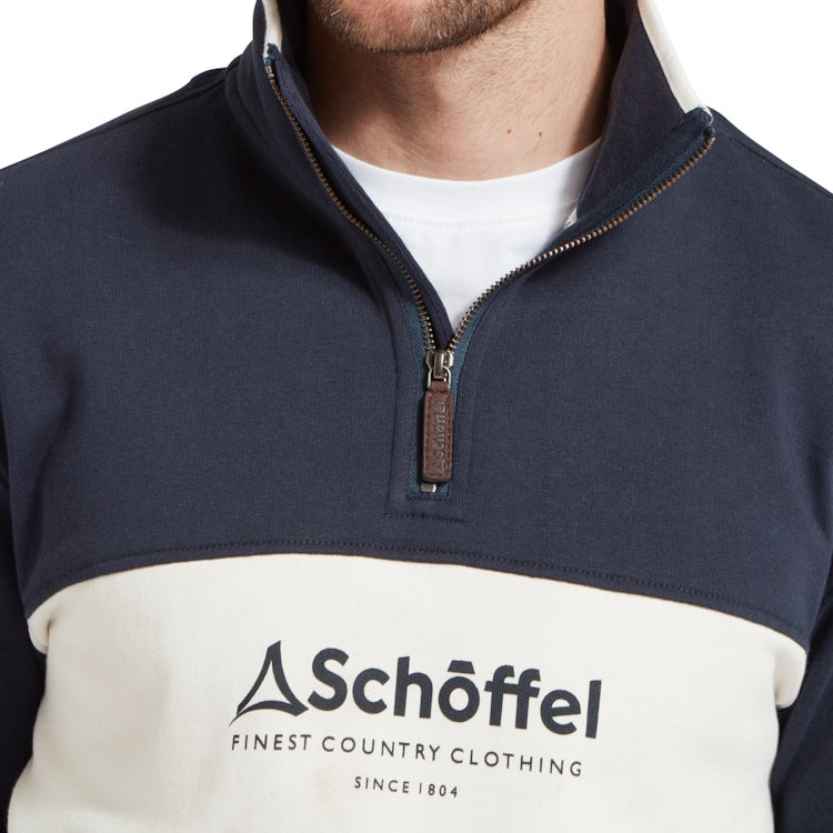 Schoffel Trencom 1/4 Zip Sweatshirt - Navy/Stone