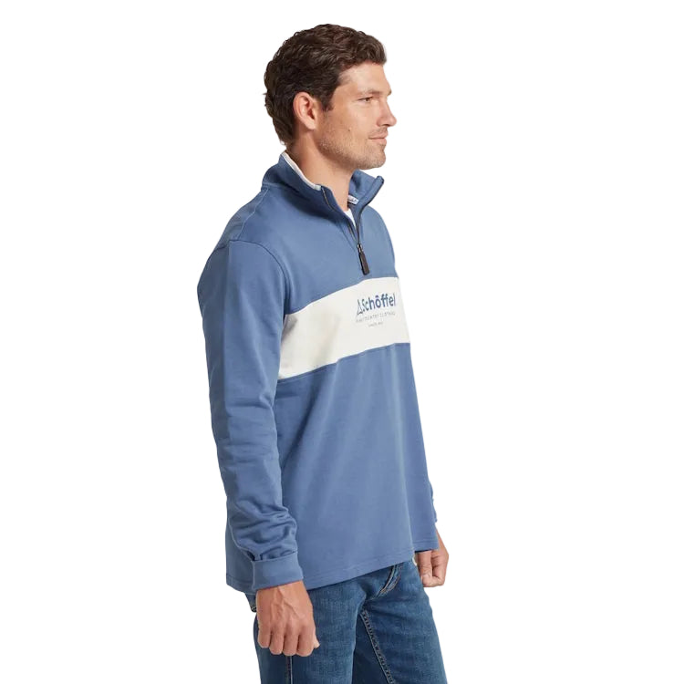 Schoffel Trencom 1/4 Zip Sweatshirt - Vintage Indigo/Stone
