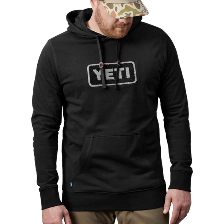 Yeti Logo Badge Fleece Hoodie Pullover - Black