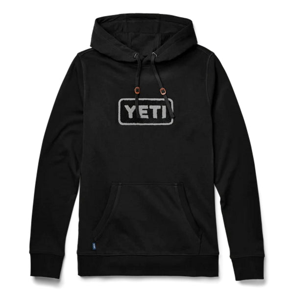 Yeti Logo Badge Fleece Hoodie Pullover - Black