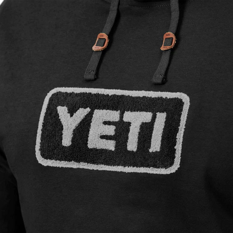 Yeti Logo Badge Fleece Hoodie Pullover - Black - John Norris